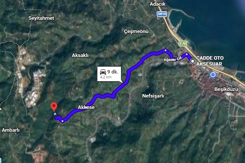 MABEL'DEN AKKESE MAHALLESİ 4.870 M2 SATILIK YOLA SINIR ARAZİ